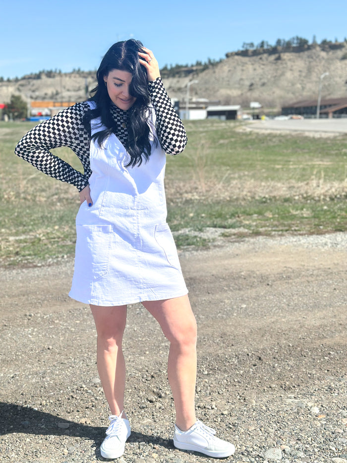 Laydin Denim Dress: White