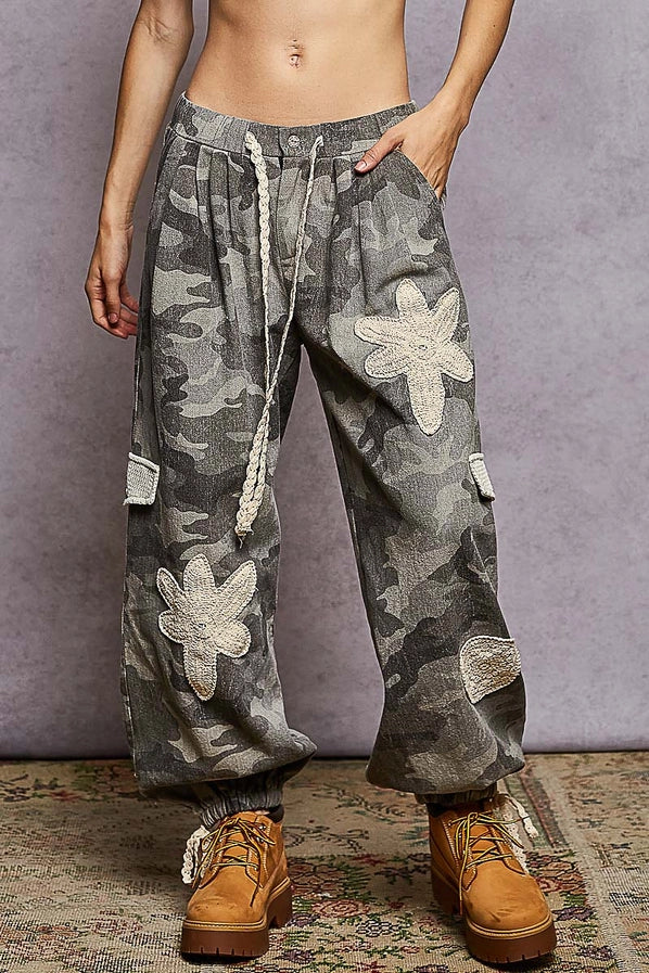 Floral Patchwork Cargo Pants