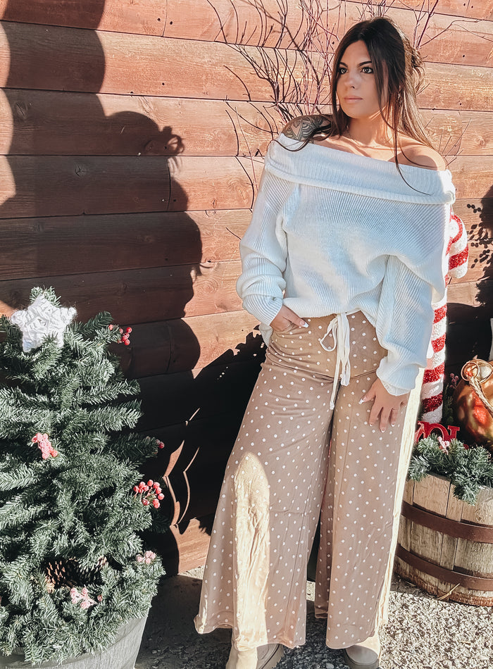 Corduroy polka dot pants