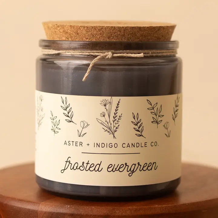 Frosted Evergreen Candle