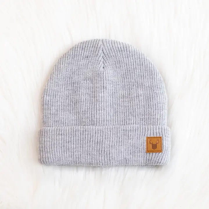 Kids Grey Beanie Hat