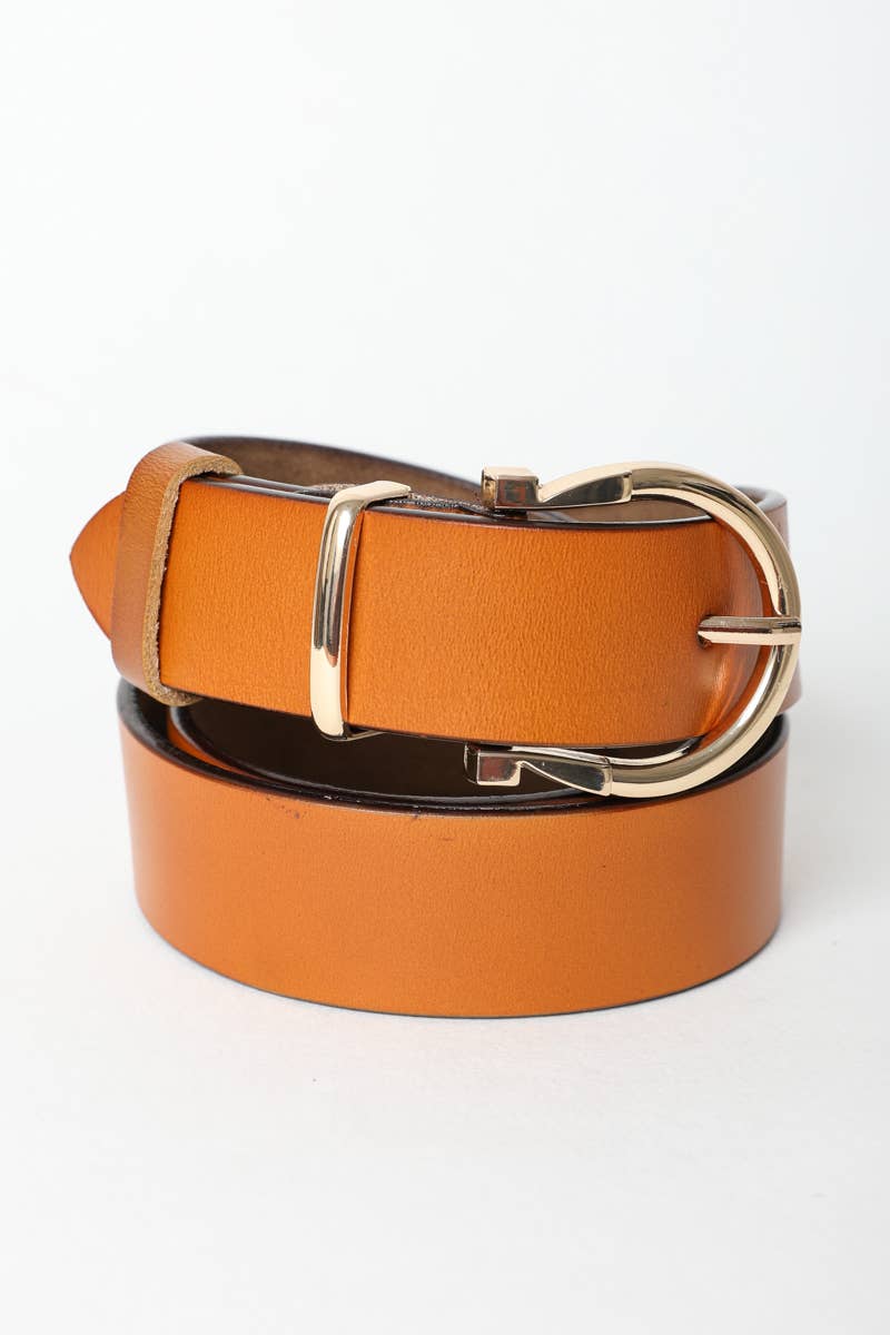 Horseshoe Gold Buckle Belt: Black