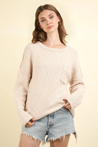 Maple: Beige Waffle Knit Sweater