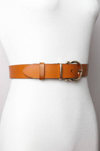 Horseshoe Gold Buckle Belt: Black