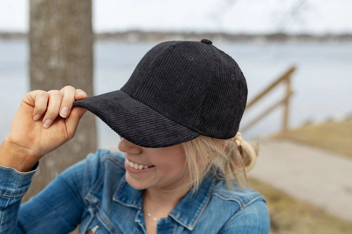 Corduroy Hat-Black