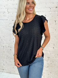 The Milo Eyelet Ruffle Top