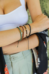 Stackable Bead and Woven Cord Bracelet - Cute & Trendy