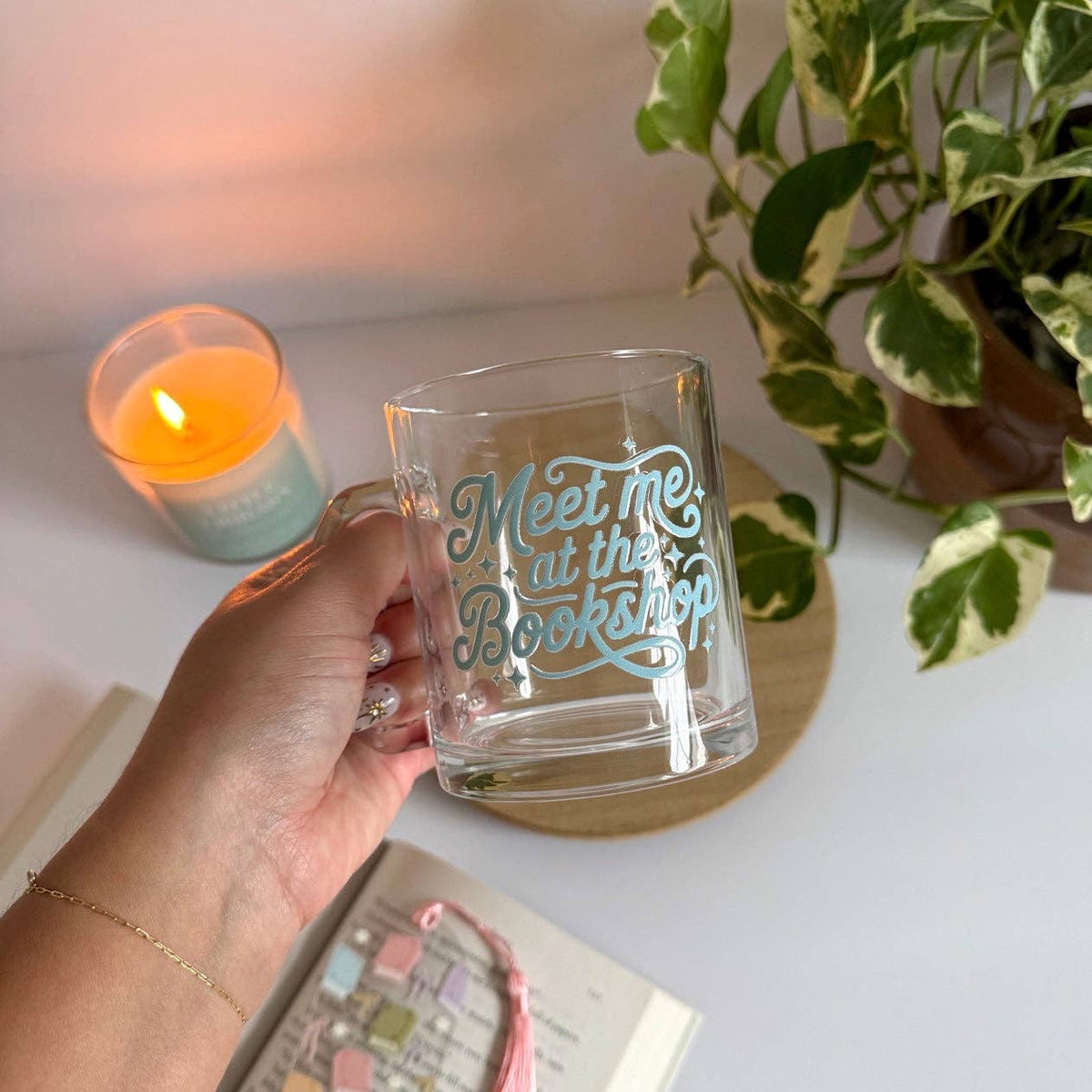 Meet me at the Bookshop Bookish Glass Mug