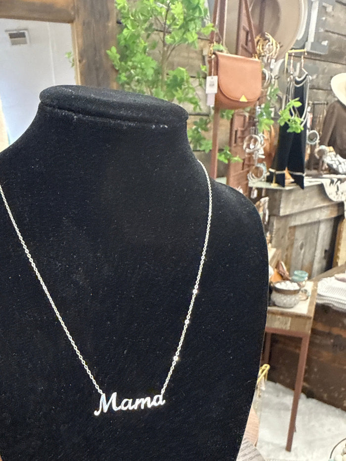 Mama Script Necklace