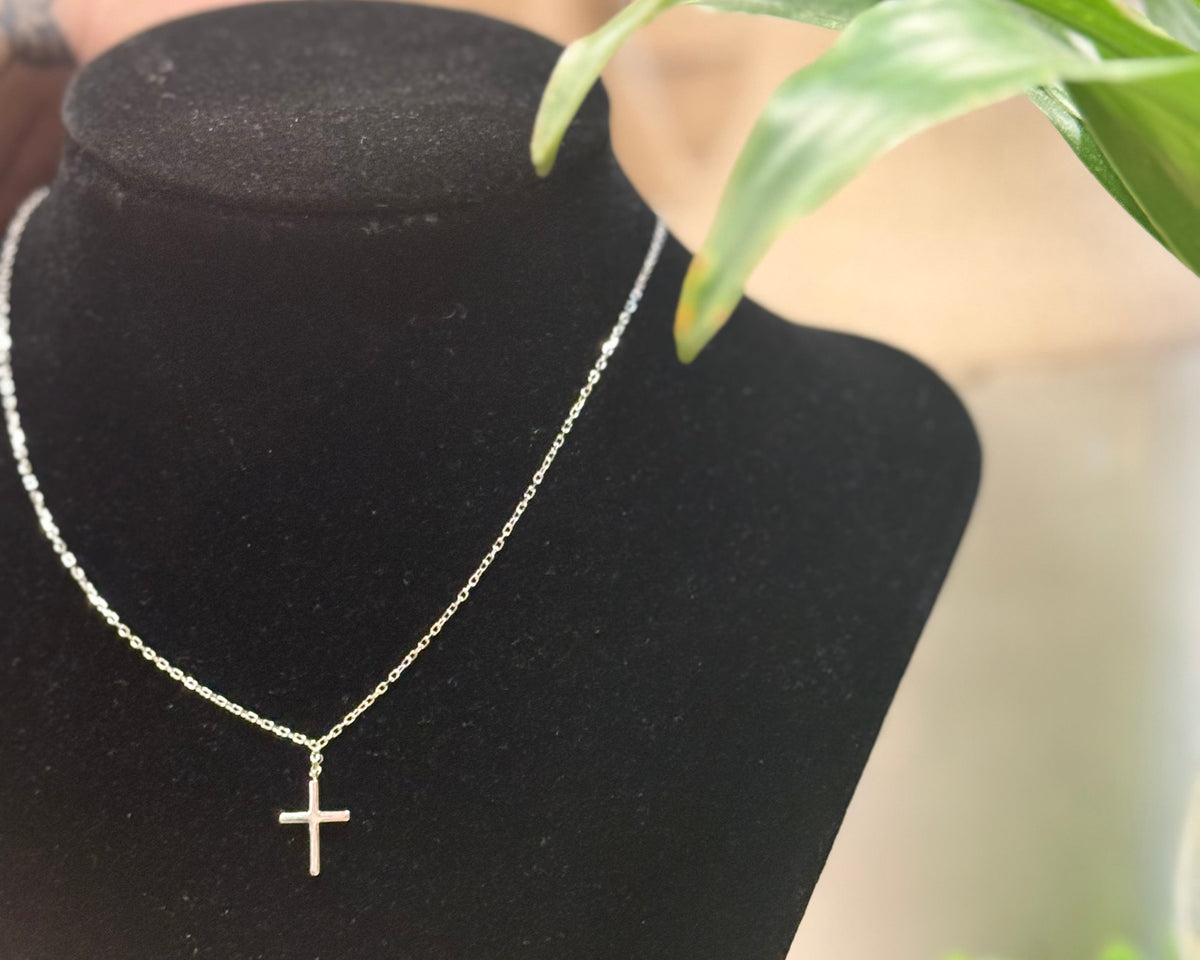 Dainty Silver Cross Necklace