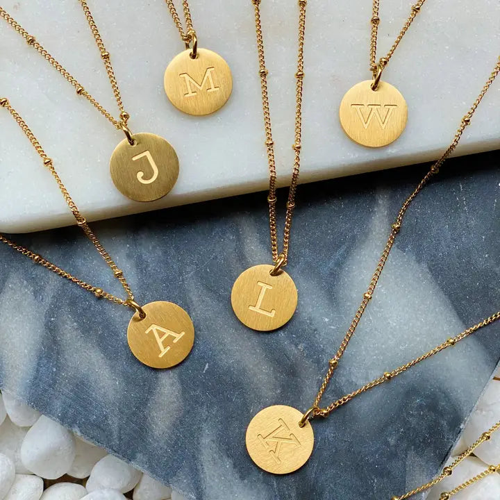 Coin Initial Necklace