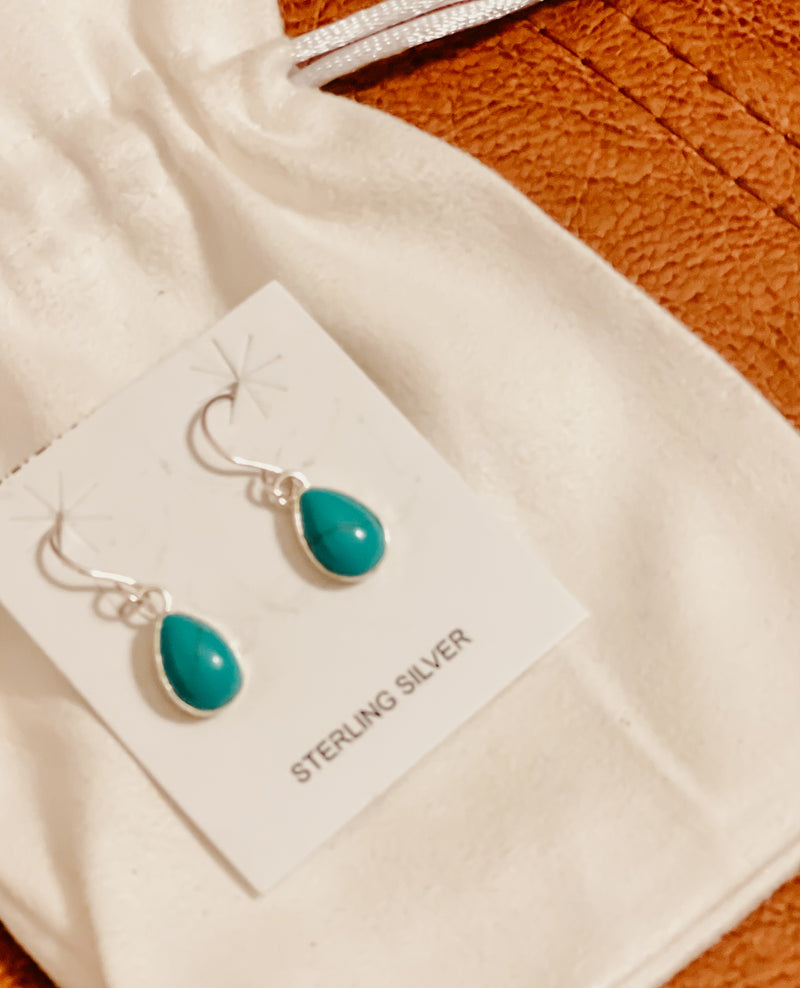 Turquoise Oval Dangle Earrings