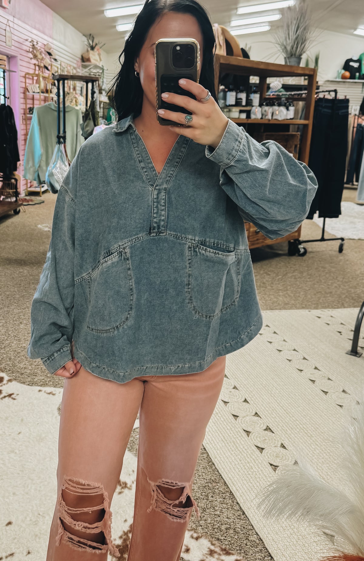 Love Notes Denim Pullover