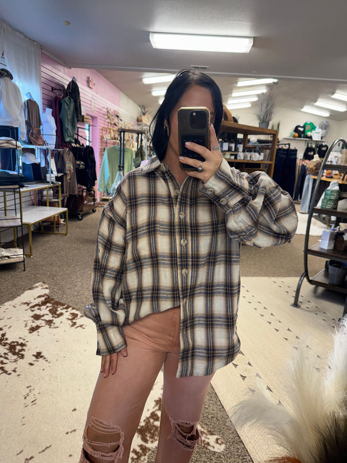 Barely There Plaid Button Down