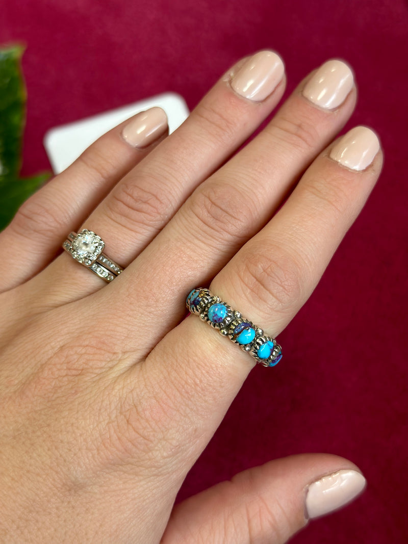 Turquoise Eternity Ring Size 7