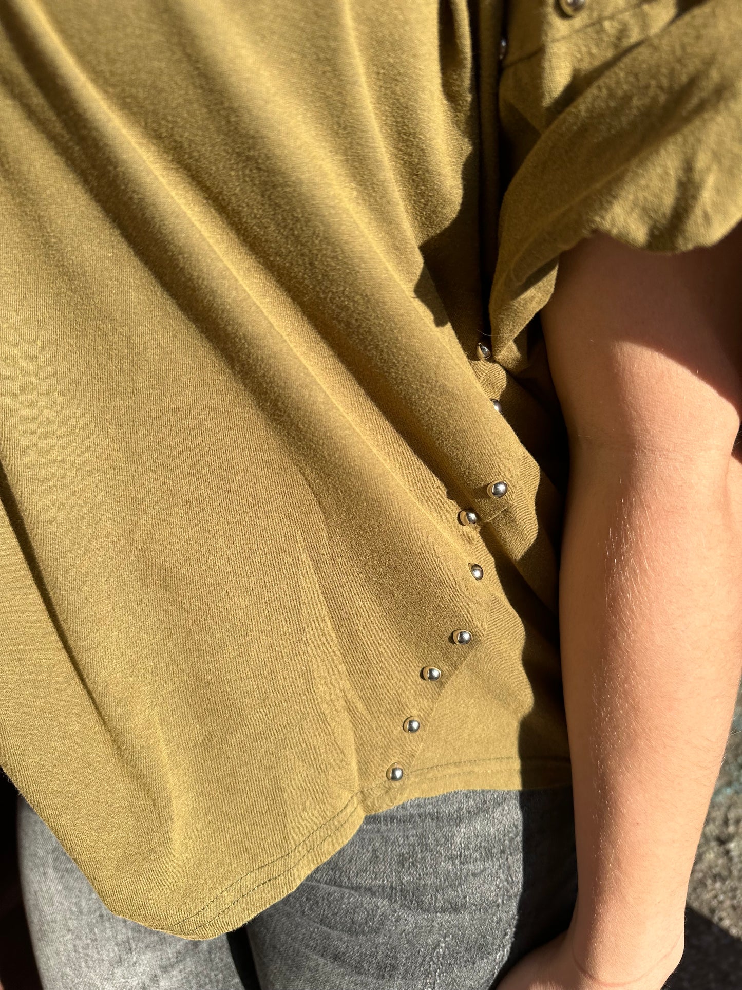The Bowie Studded Shirt: Olive