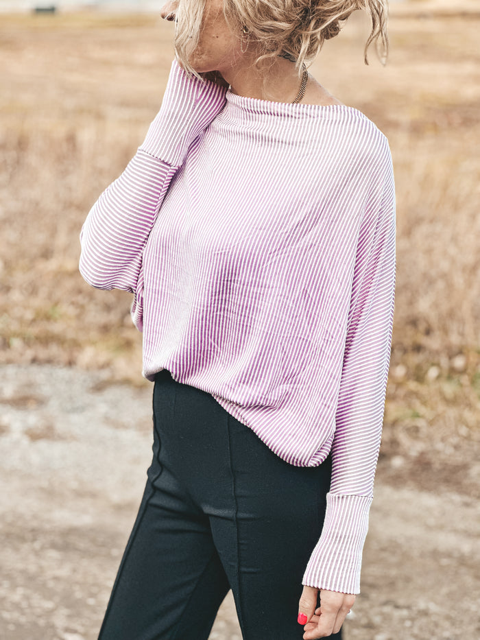 Frosty Ribbed Cowl Long Sleeve