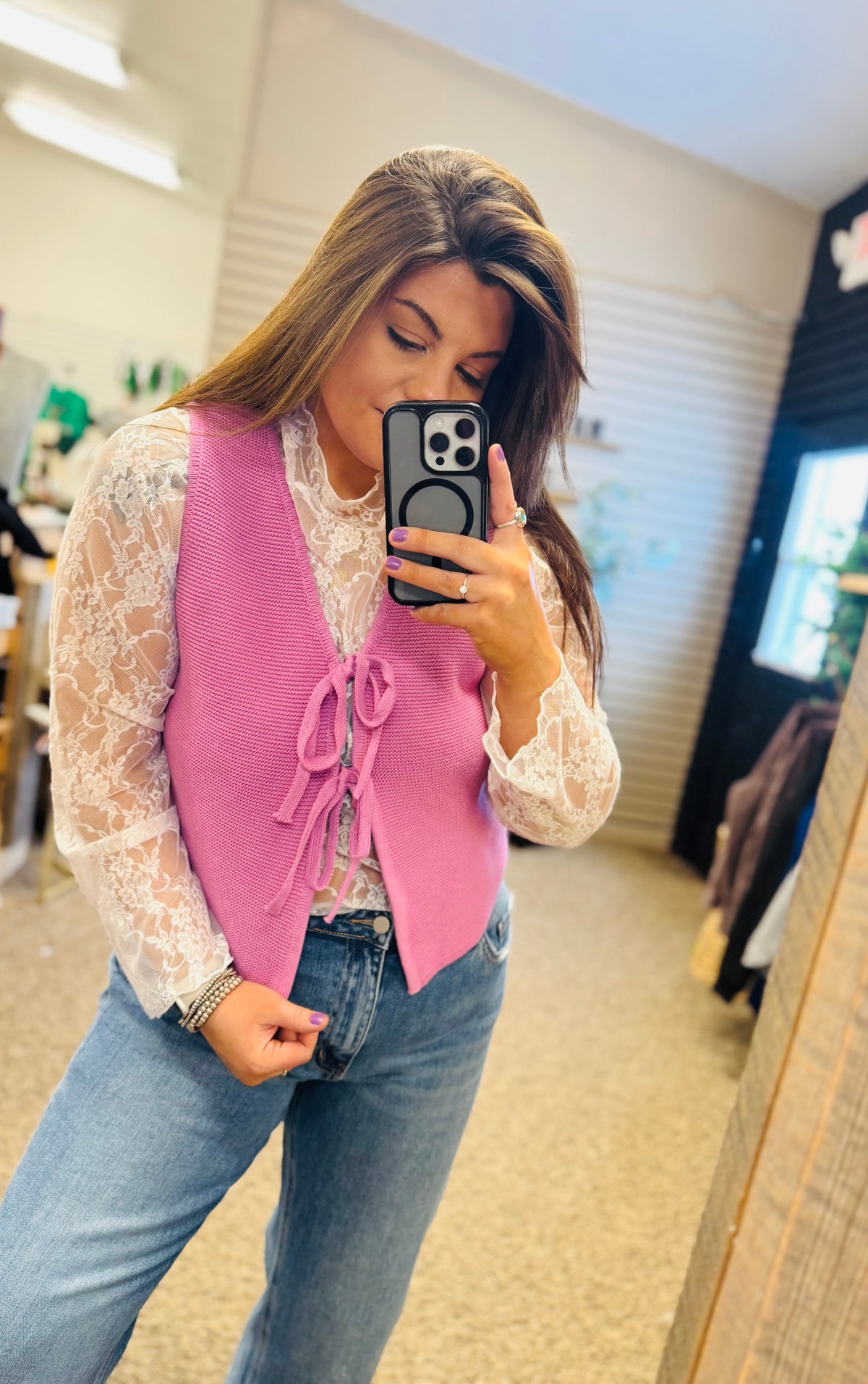 Bow Vest:Pink