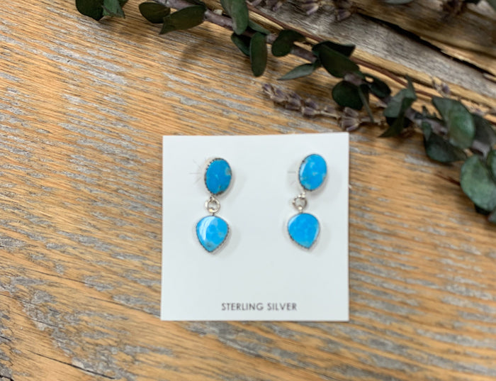 Kingman Turquoise Teardrop Earrings