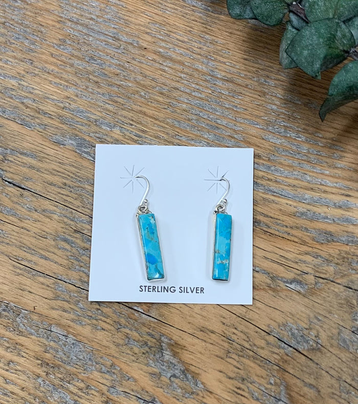 Kingman Turquoise Bar Earrings