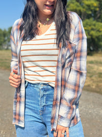 Denim Plaid Top