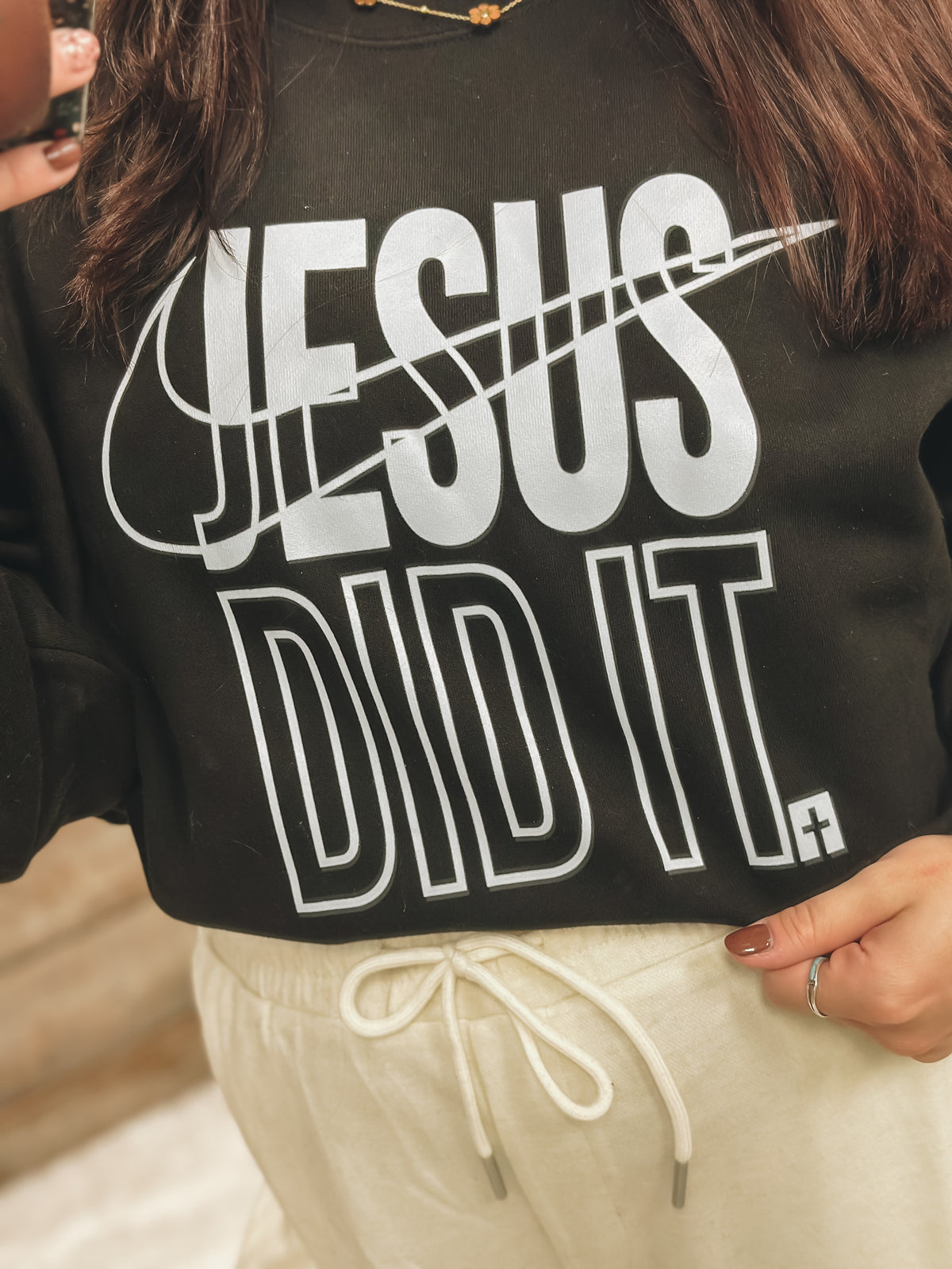 Jesus Did It Black Crewneck