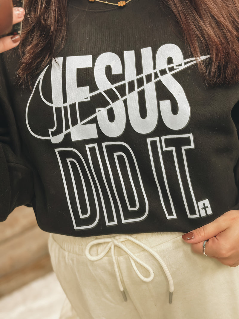 Jesus Did It Black Crewneck