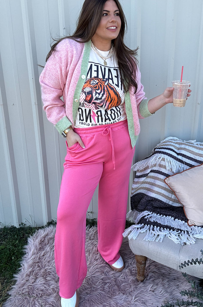 Bubble Gum Wide Leg Pants