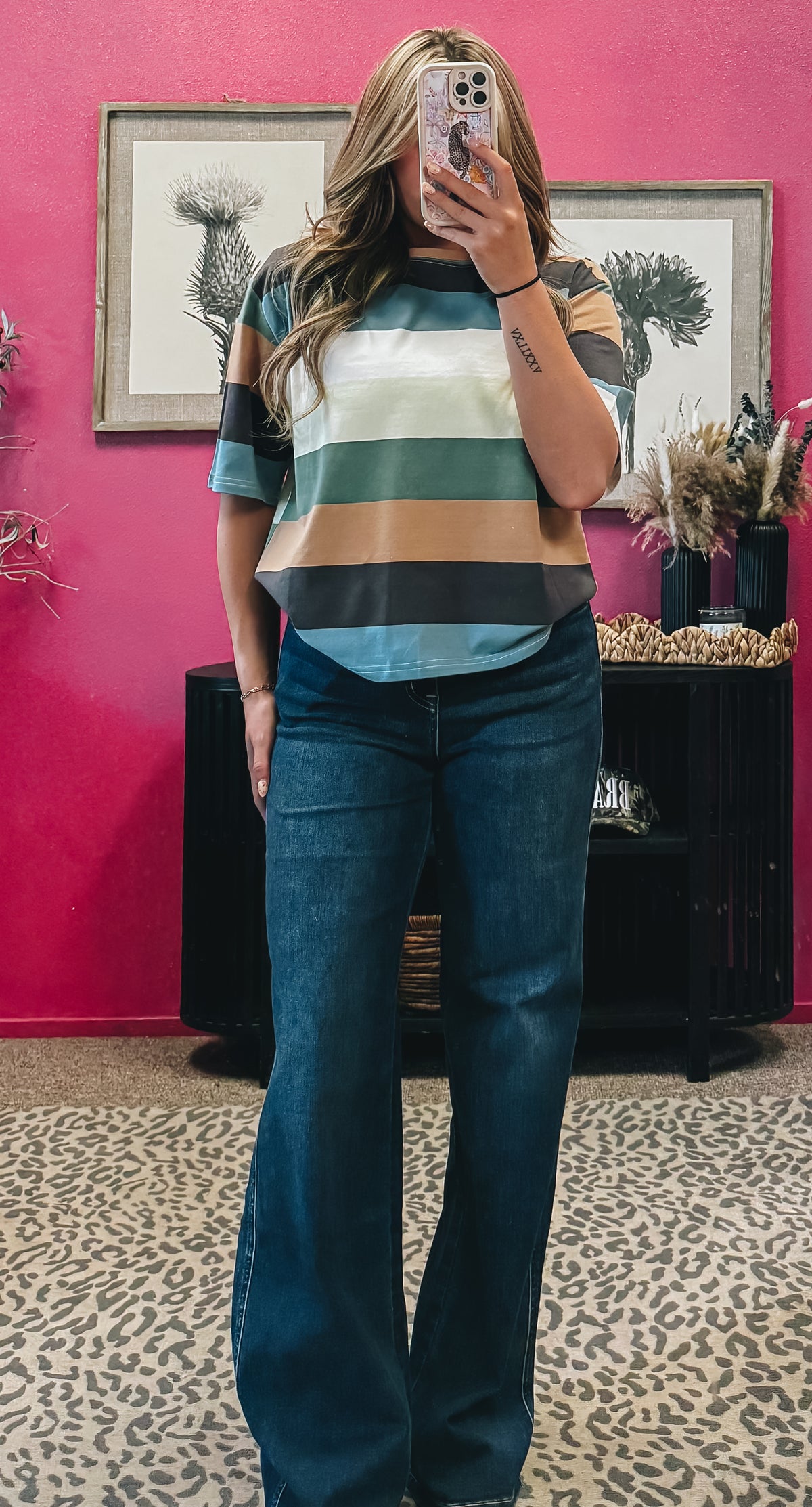 multi color stripe top