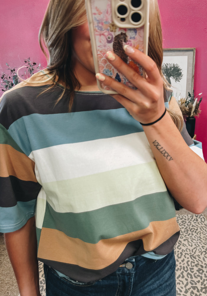 multi color stripe top
