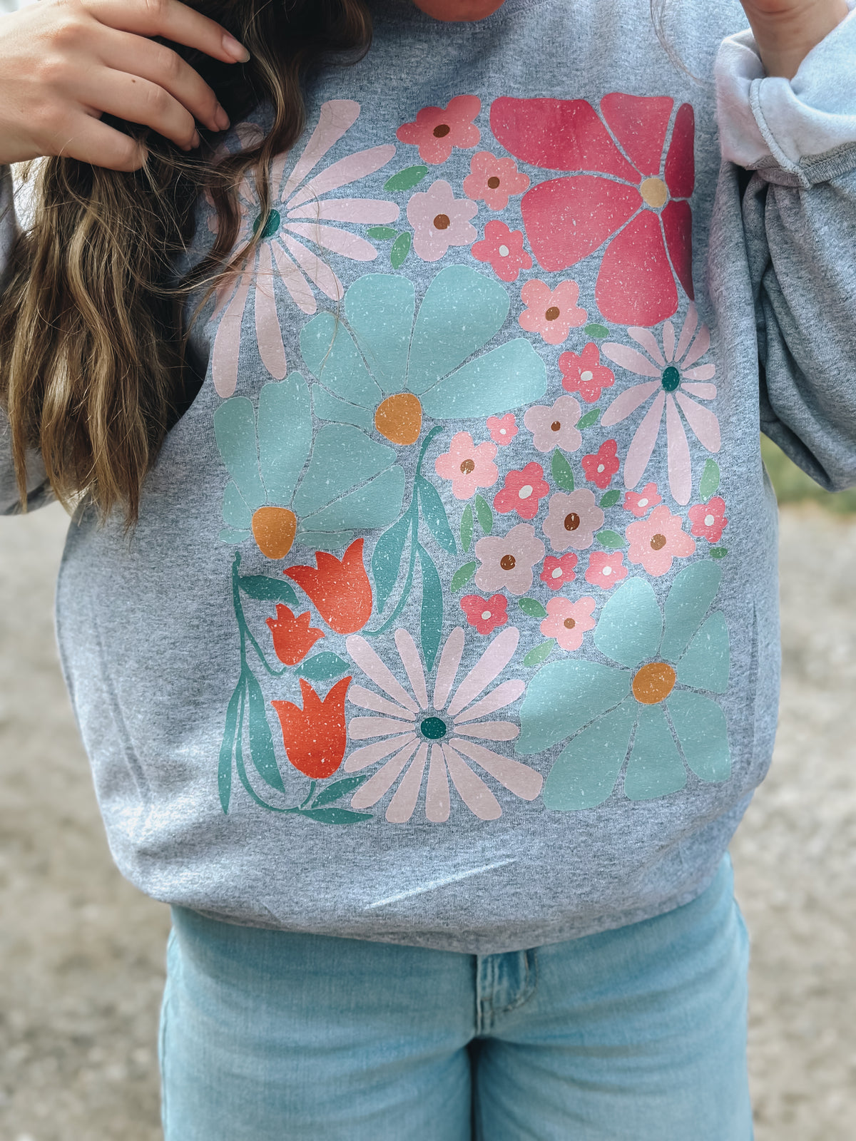 Abstract Floral Crewneck