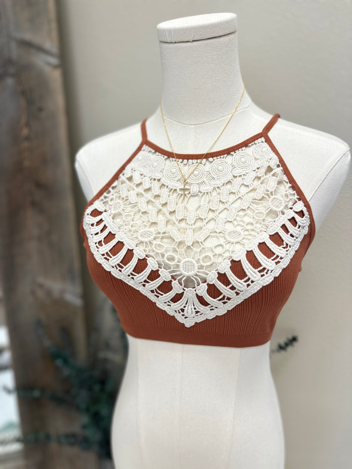 Crochet Bralette: Rust