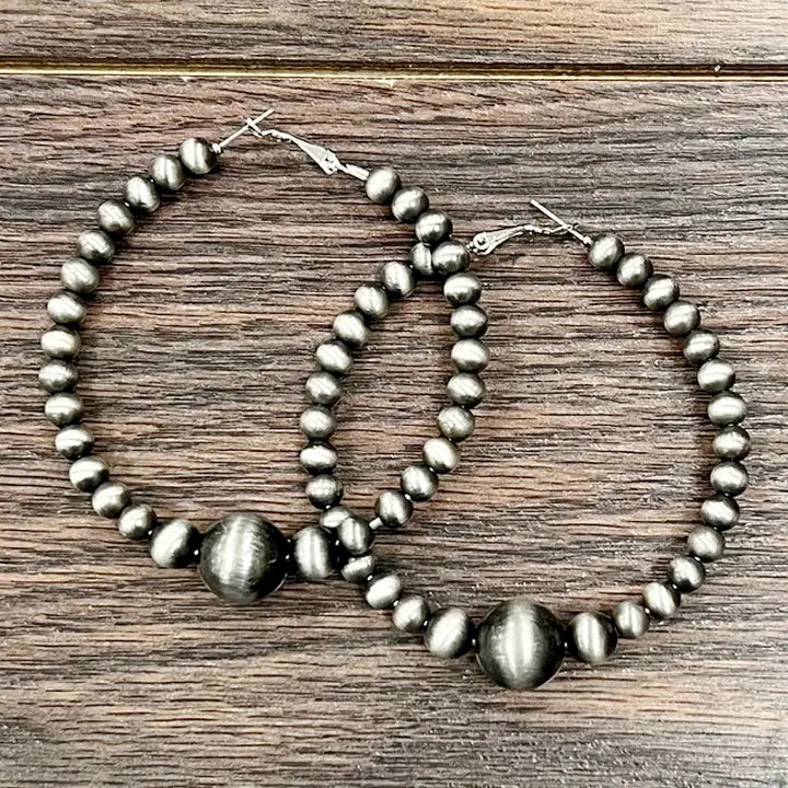 Navajo Bead Hoop Earrings