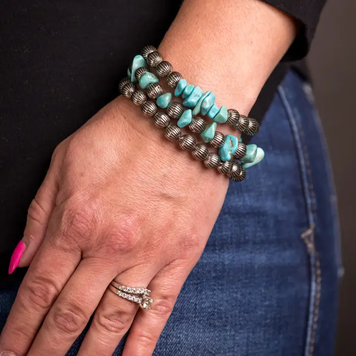Turquoise and Bead Bracelet