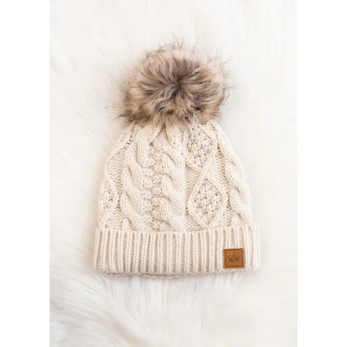 Beige Pom hat