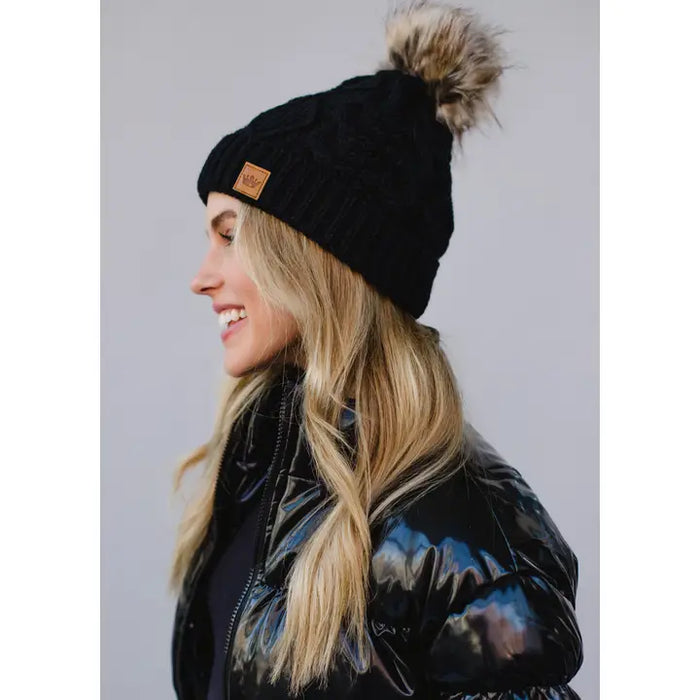 Black Pom hat