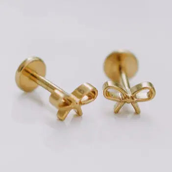 bow flat back studs gold
