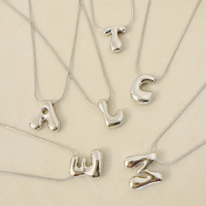 Bubble Initial Necklace