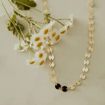 Chloe gold filled coin necklace - silver