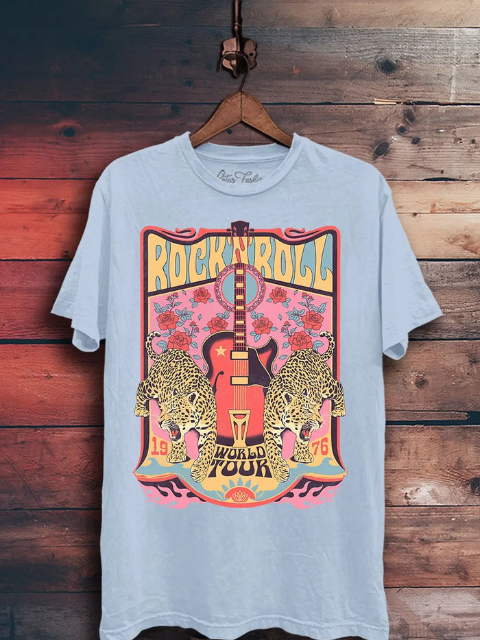 Rock N Roll World Tour Leopard Graphic Tee