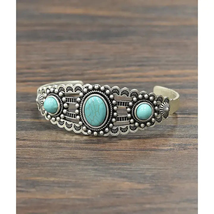 Detailed Turquoise Cuff
