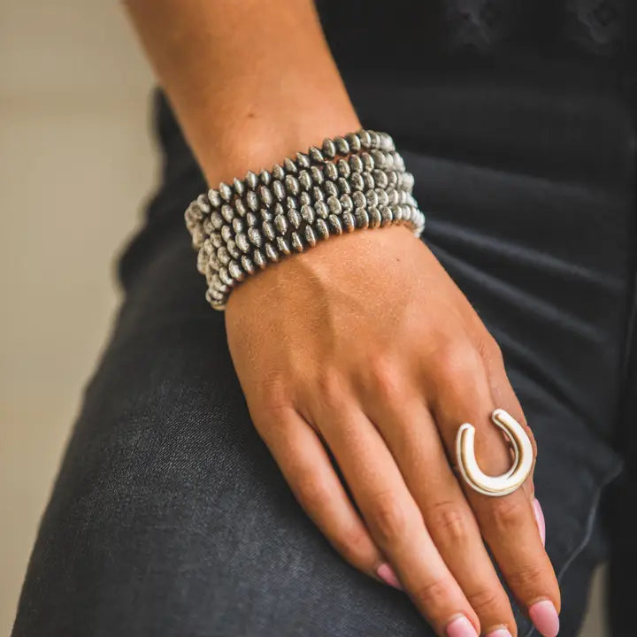 Disc Bead Bracelet Stack