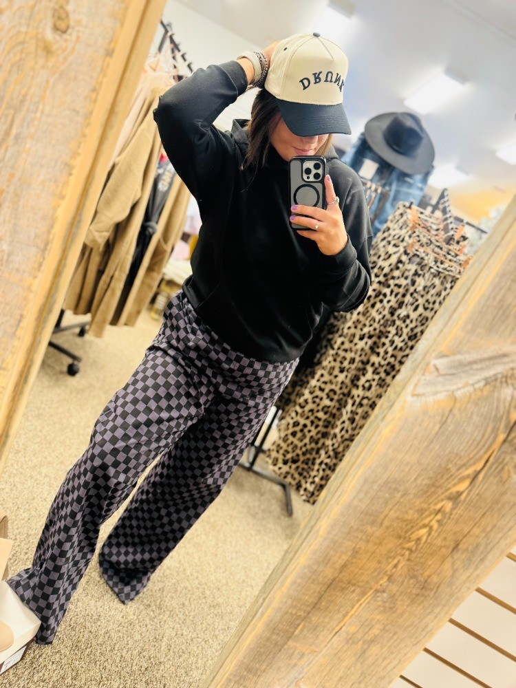 Black Checkered Pants