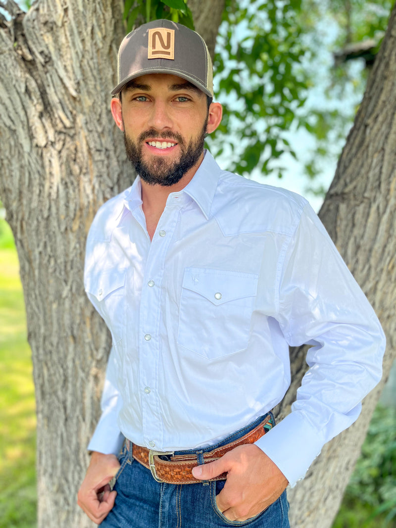 Men's White Western Shirt