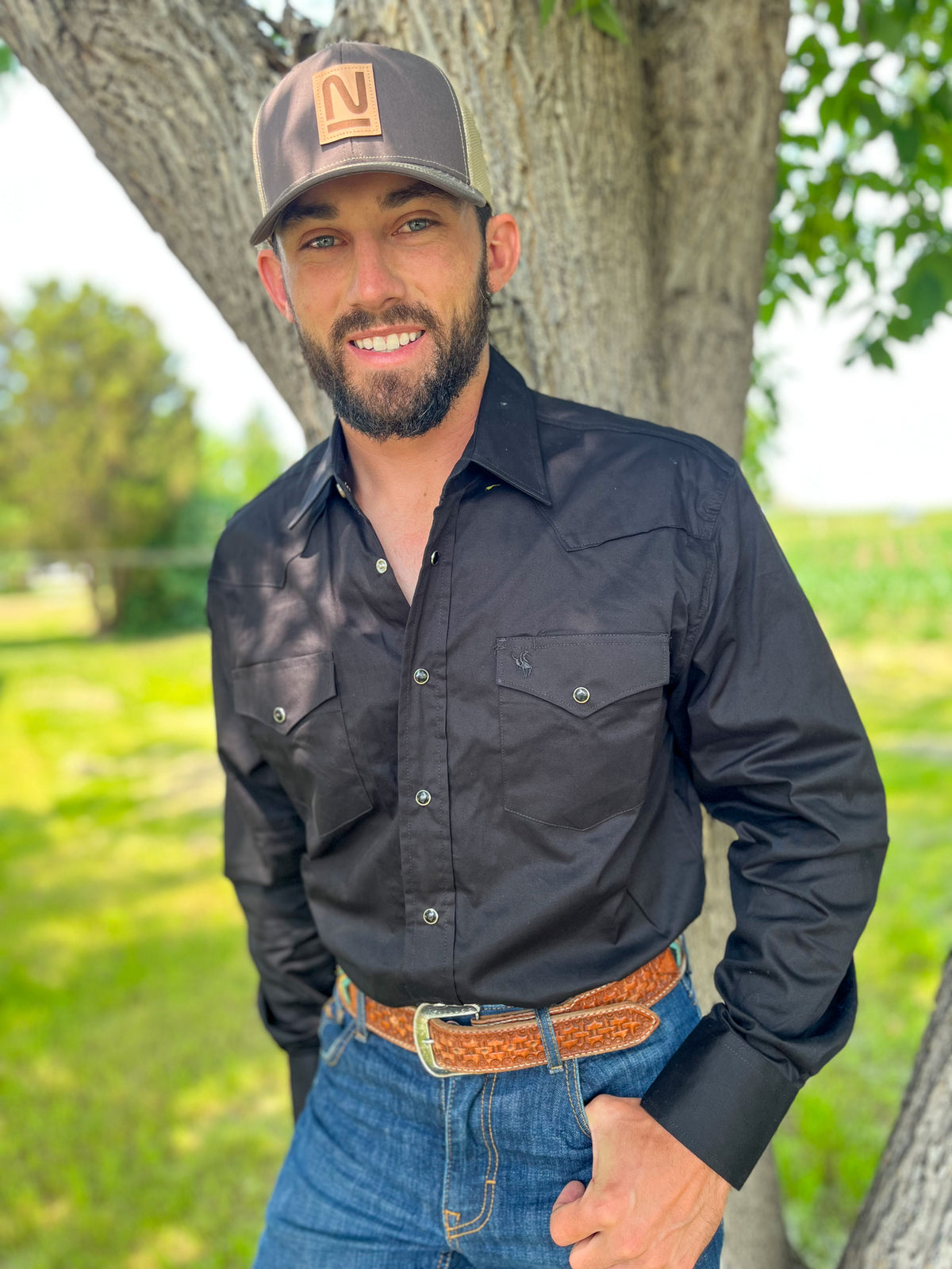 Men's Black Western Shirt