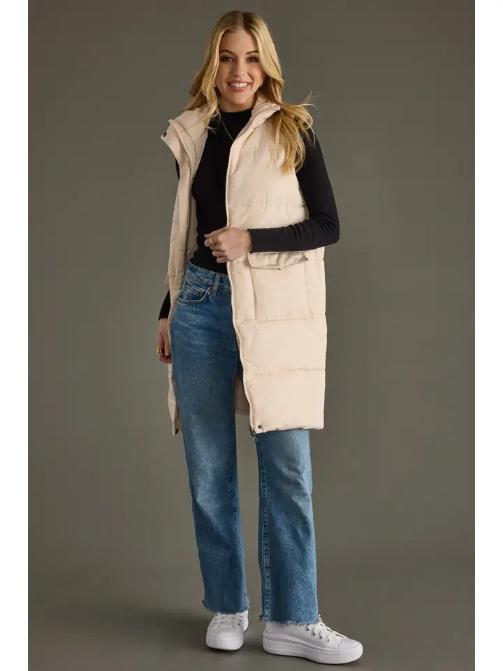Cream Long Vest