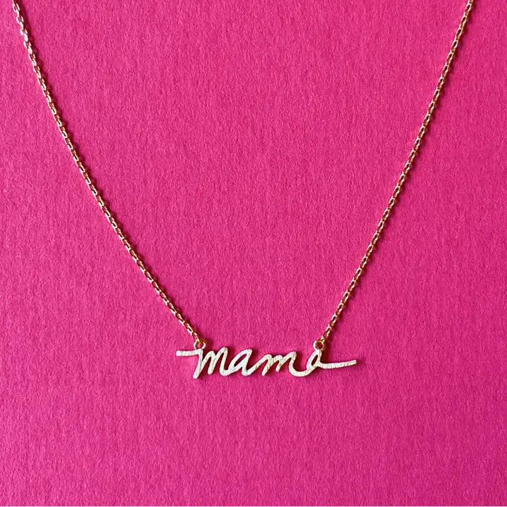 Mama Script Necklace