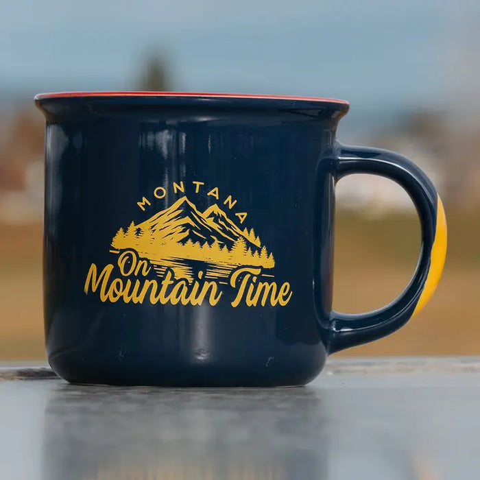 On Mountain Time Colorblock Mug in Navy
