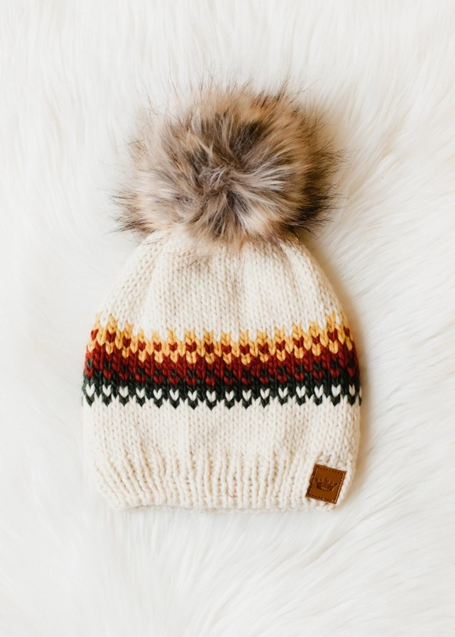 Rust & Olive Pom Hat