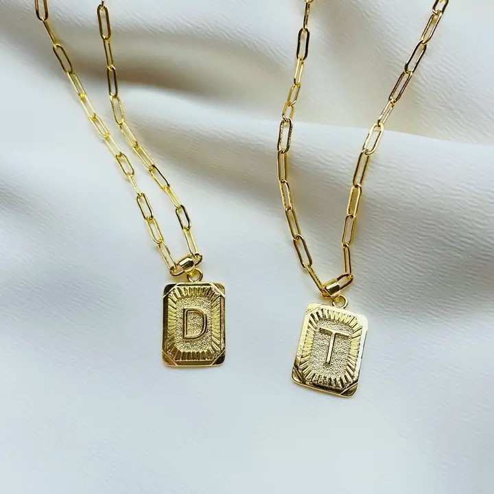 Gold Letter Pendant necklace